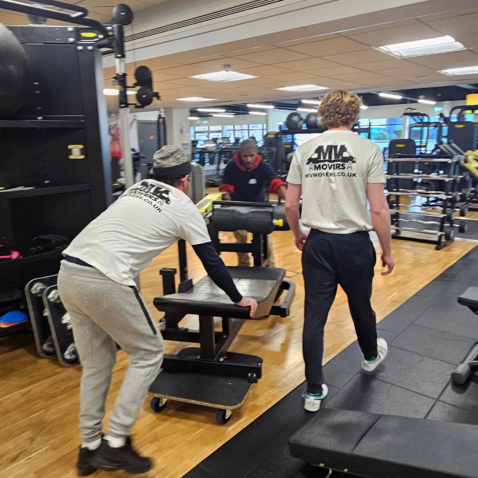 MV crew moving gym equipment – Local gym, Ealing