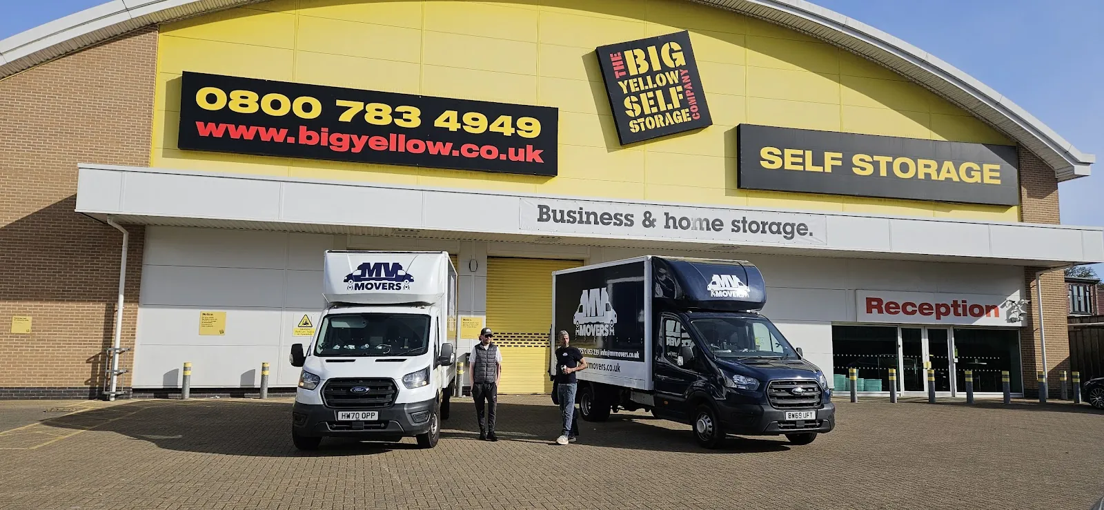 MV Movers vans outside Big Yellow Self Storage Ealing – Storage Solutions West London